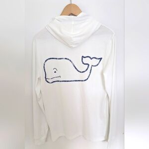 Vineyard Vines Men's Hoodie Vintage Whale Size XS White Long Sleeve Shirt Casual